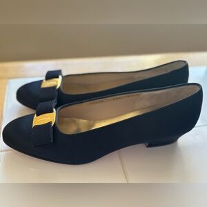 Black Ferragamo Vera Heels